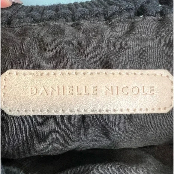 Danielle Nicole Black Macramé Boho Crossbody/Handbag with‎ Fringe. - Picture 3 of 16